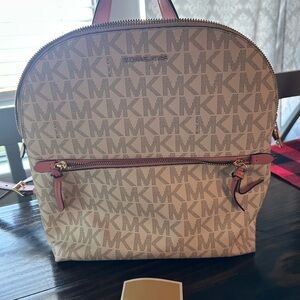 Michael Kors Tan Monogram Backpack